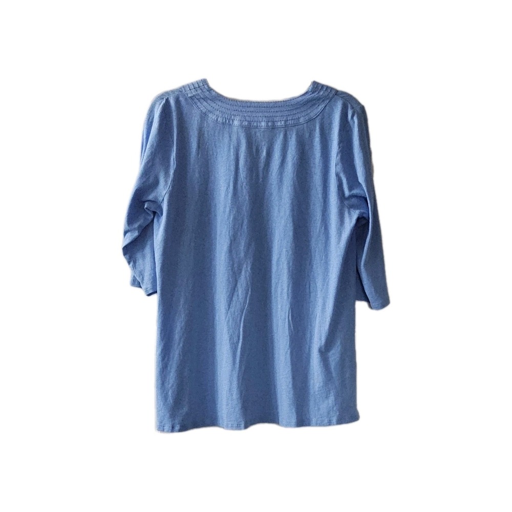 J Jill Shirt Sz XS Linen Top NEW‎ Blue Retail $79. Blouse T-shirt - Picture 2 of 3